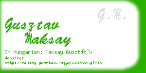 gusztav maksay business card